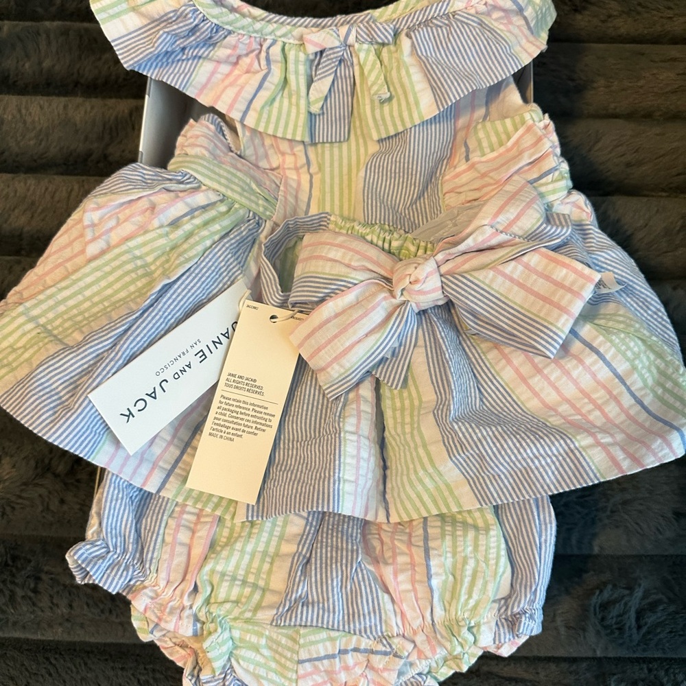 Janie and Jack Pastel Striped Dress Set
